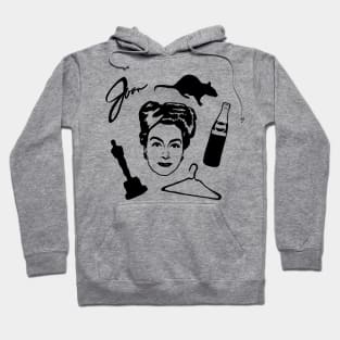 Joan Crawford Inspired Illustration. Rat, Oscar, Wire Hangers, Mommie Dearest, Pepsi Cola Hoodie